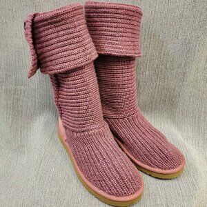 Authentic Dark Mauve Knitted Australian Ugg Boots